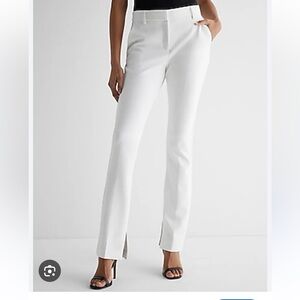 Express Editor Skyscraper Mid Rise White Pants NWT